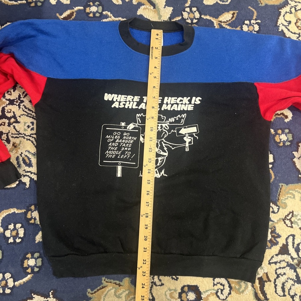 Vintage Tultex Graphic Sweatshirt Maine Moose‎ Hunting USA Large - Picture 6 of 10